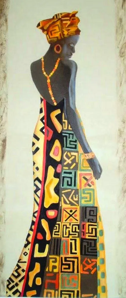 Pinturas Temáticas : Cuadros de Mujeres Africanas Pintadas