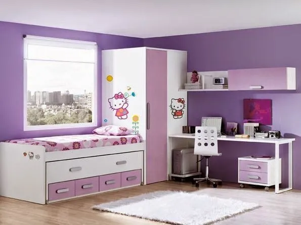 Cuartos de niñas en colores morados - Dormitorios colores y estilos