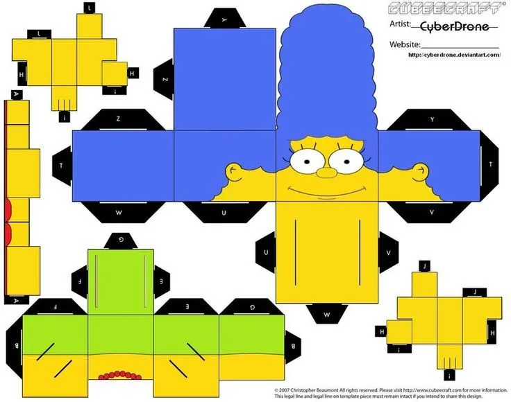 Cubee - Marge Simpson by CyberDrone | TEMPLETES- PATTERNS - MOLDES ...