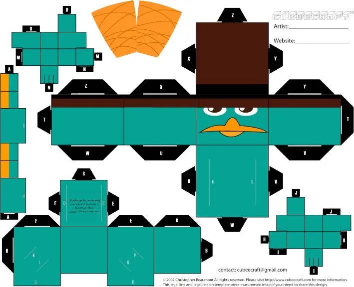 Papercraft Perry el ornitorrinco - Imagui