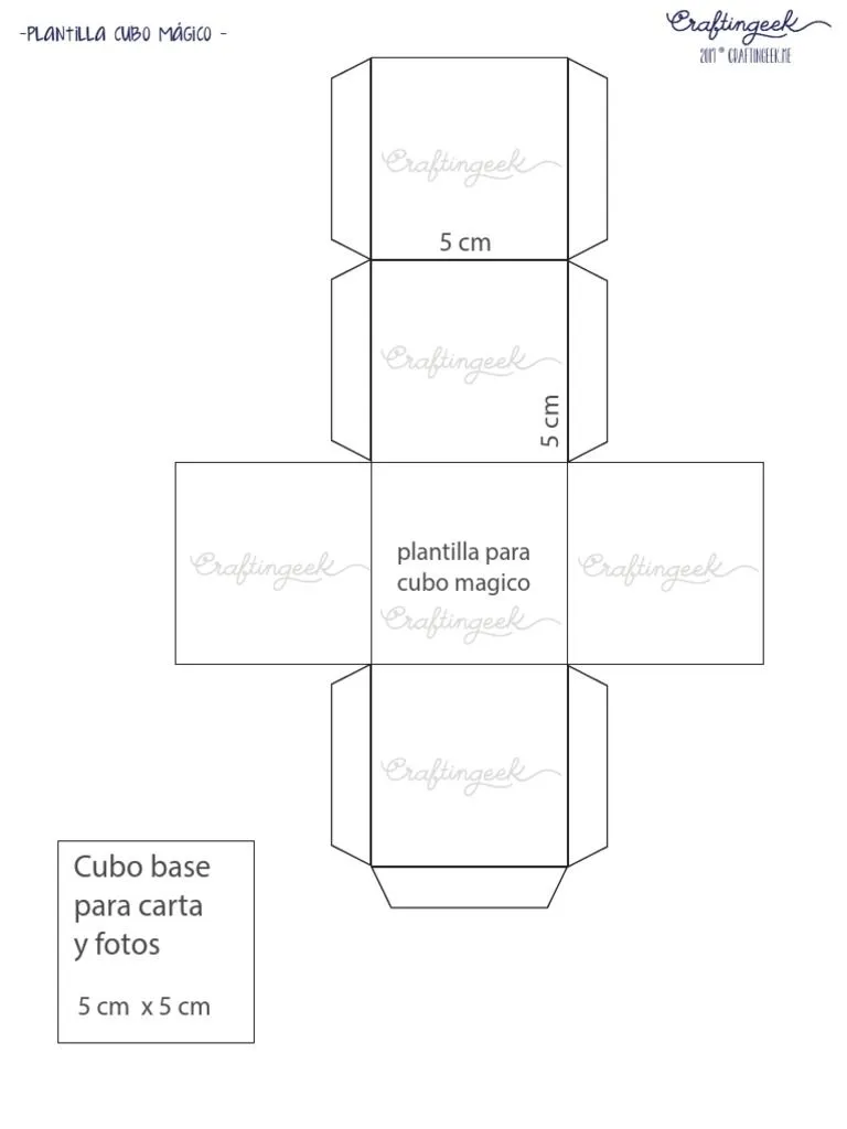 Cubo Base para Carta y Fotos 5 CM X 5 CM | PDF