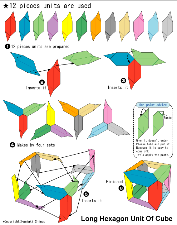 cubo corazon centrado 02 | cuerpos geometricos origami | Pinterest ...