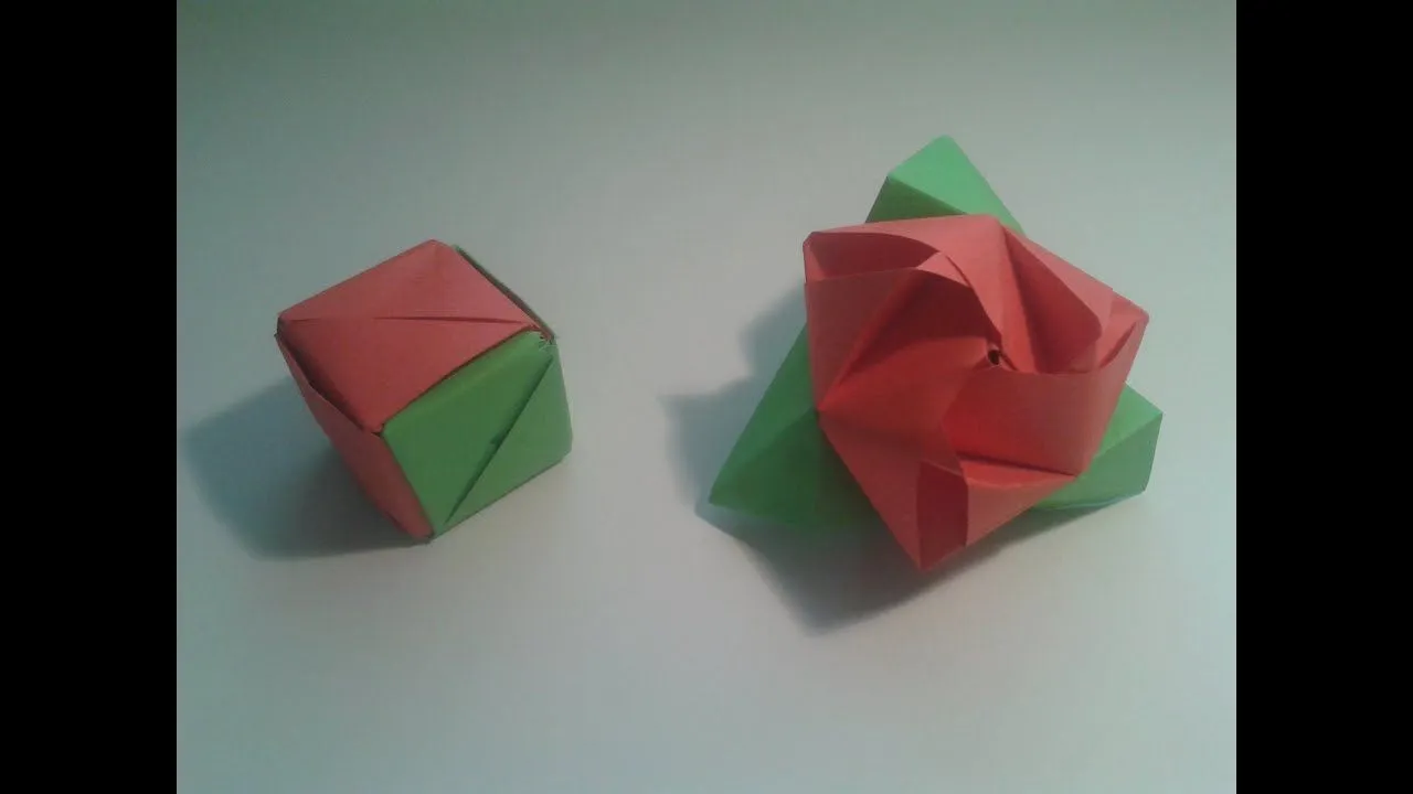 Como hacer un cubo de papel que se transforma en rosa - YouTube Como hacer un cubo de papel que se transforma en rosa - YouTube