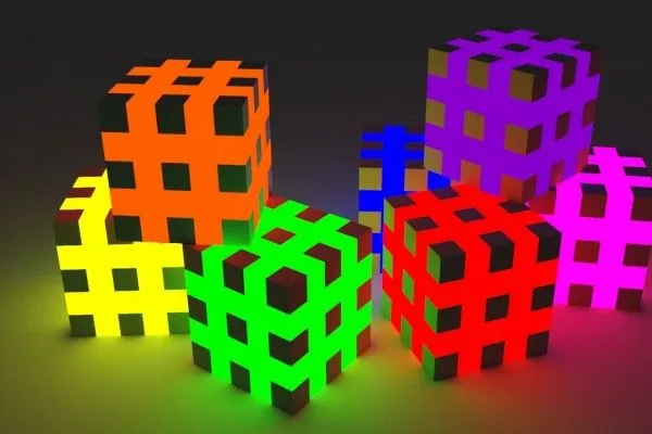 Cubos de colores en 3D (26185)