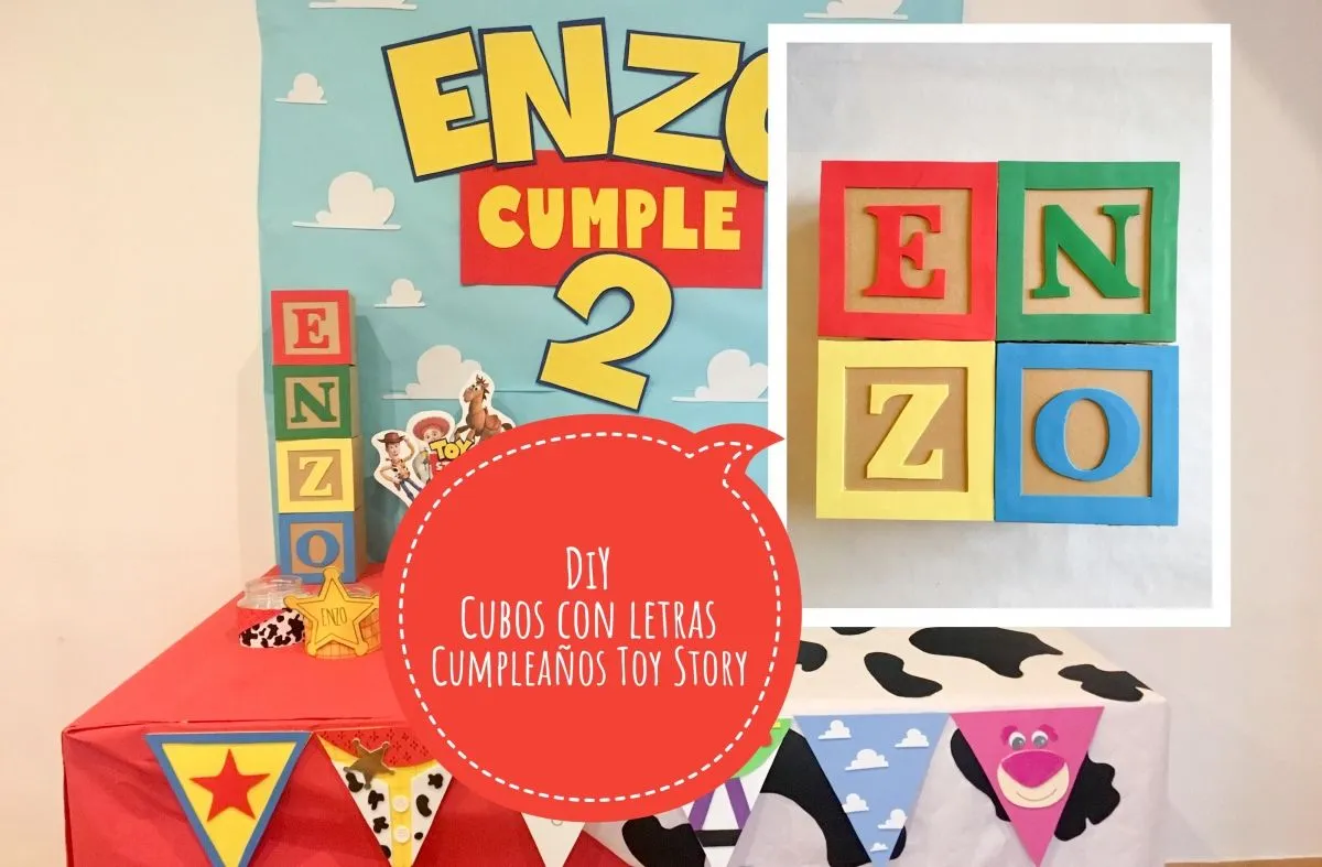 Cubos de letras para cumpleaños Toy Story – Mamacuchufletadotcom