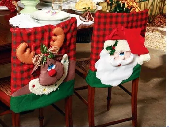 Cubre espaldares Noel y reno para sillas de comedor. | Paño lency ...