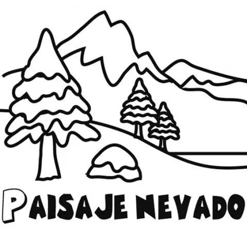 Dibujos de paisajes de bosques y montañas para colorear - Imagui
