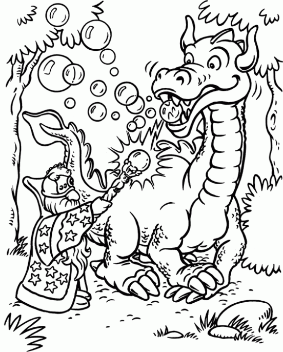 Dibujo de Dragón de cuento para colorear. Dibujos infantiles de ...