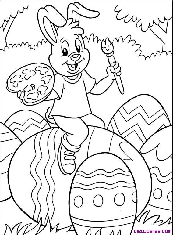 Dibujo conejo de pascua para colorear - Imagui