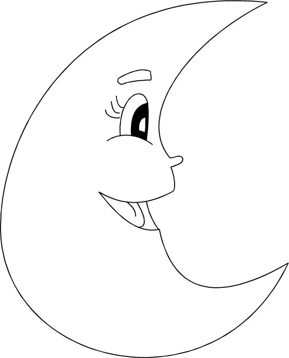 CuentosDeDonCoco.Com: DIBUJO DE LA LUNA PARA COLOREAR