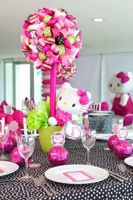 Ideas para decorar fiestas infantiles de Hello Kitty - Imagui