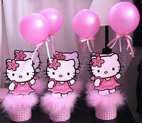Centro de mesa Hello Kitty para cumpleaños - Imagui
