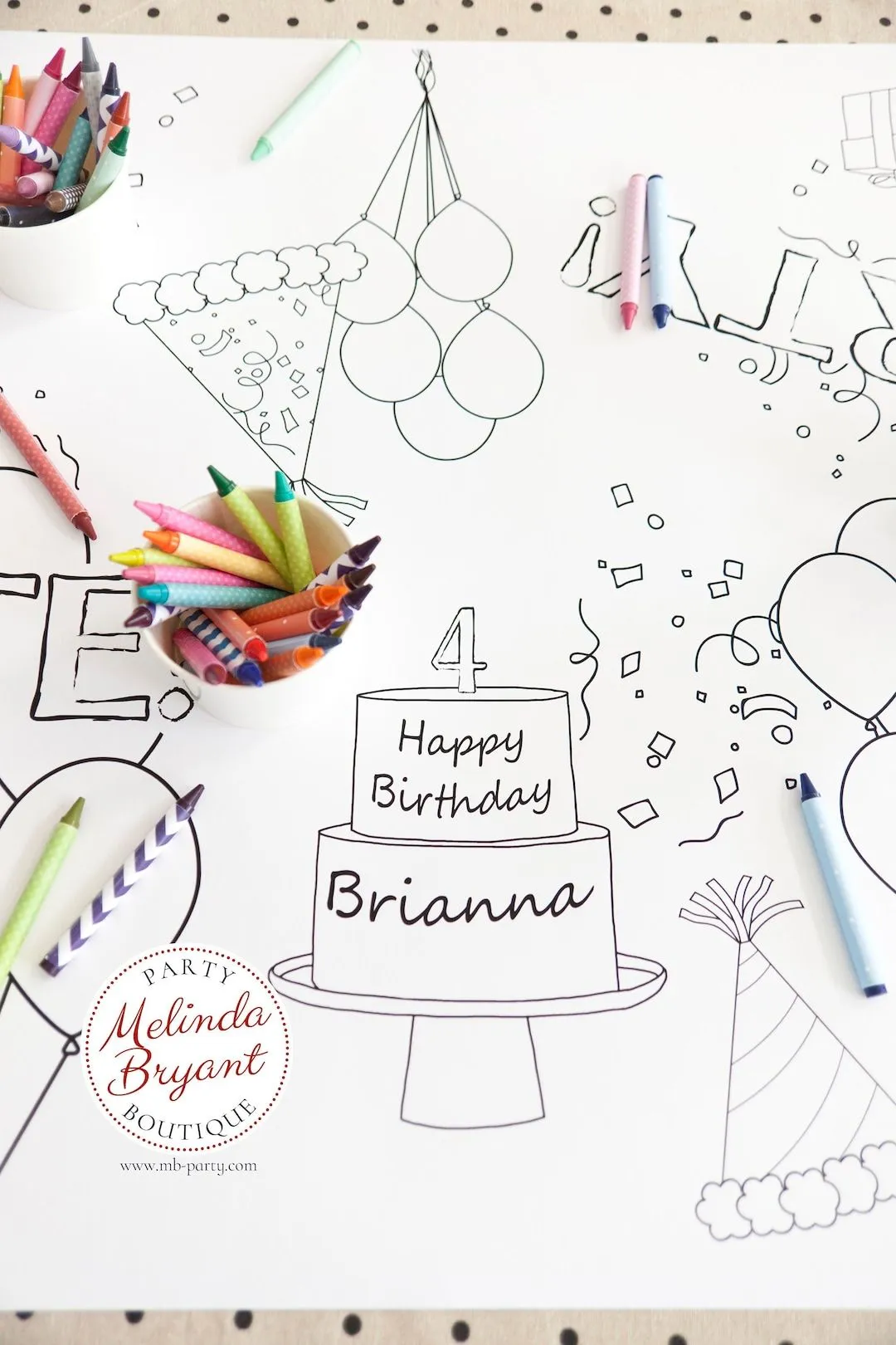 Cumpleaños Página para colorear Camino de mesa Mantel de papel - Etsy México
