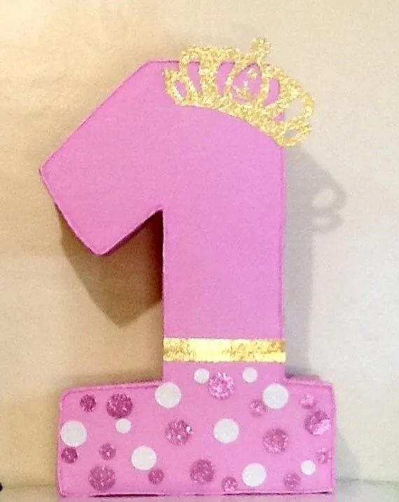 Primer cumpleaños piñata. Decoracion rosa y dorado. por aldimyshop