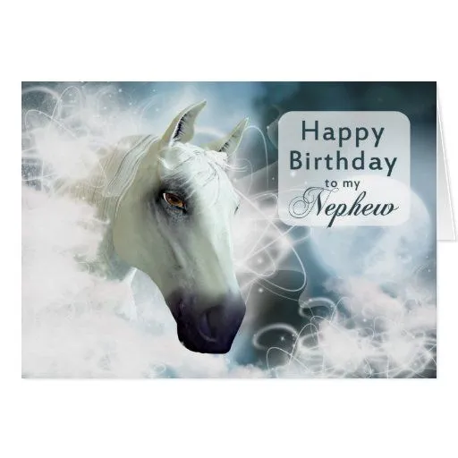 Cumpleaños del sobrino, caballo árabe del alcohol tarjeta de ...