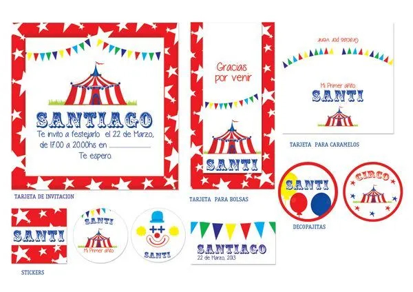 cumpleaños tematicos circo - TARJETAS E INVITACIONES | Festa ...