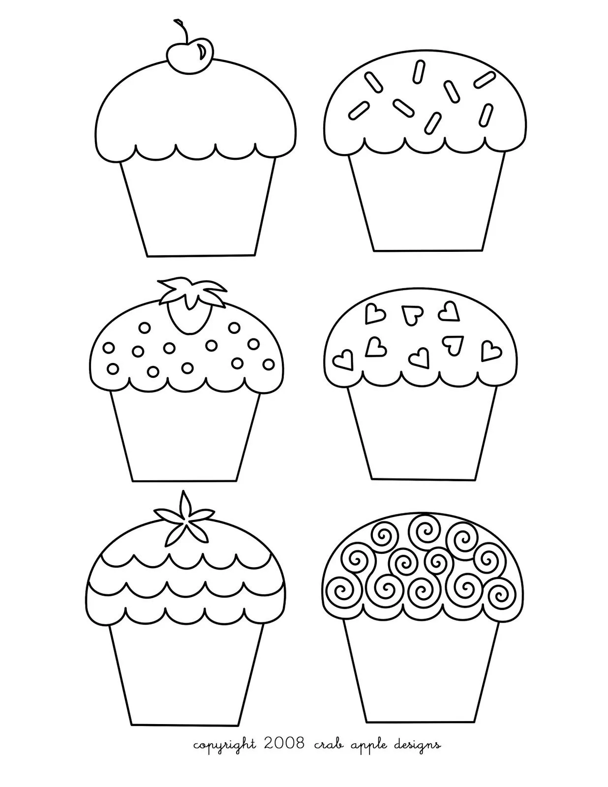 Cupcake para colorear e imprimir - Imagui