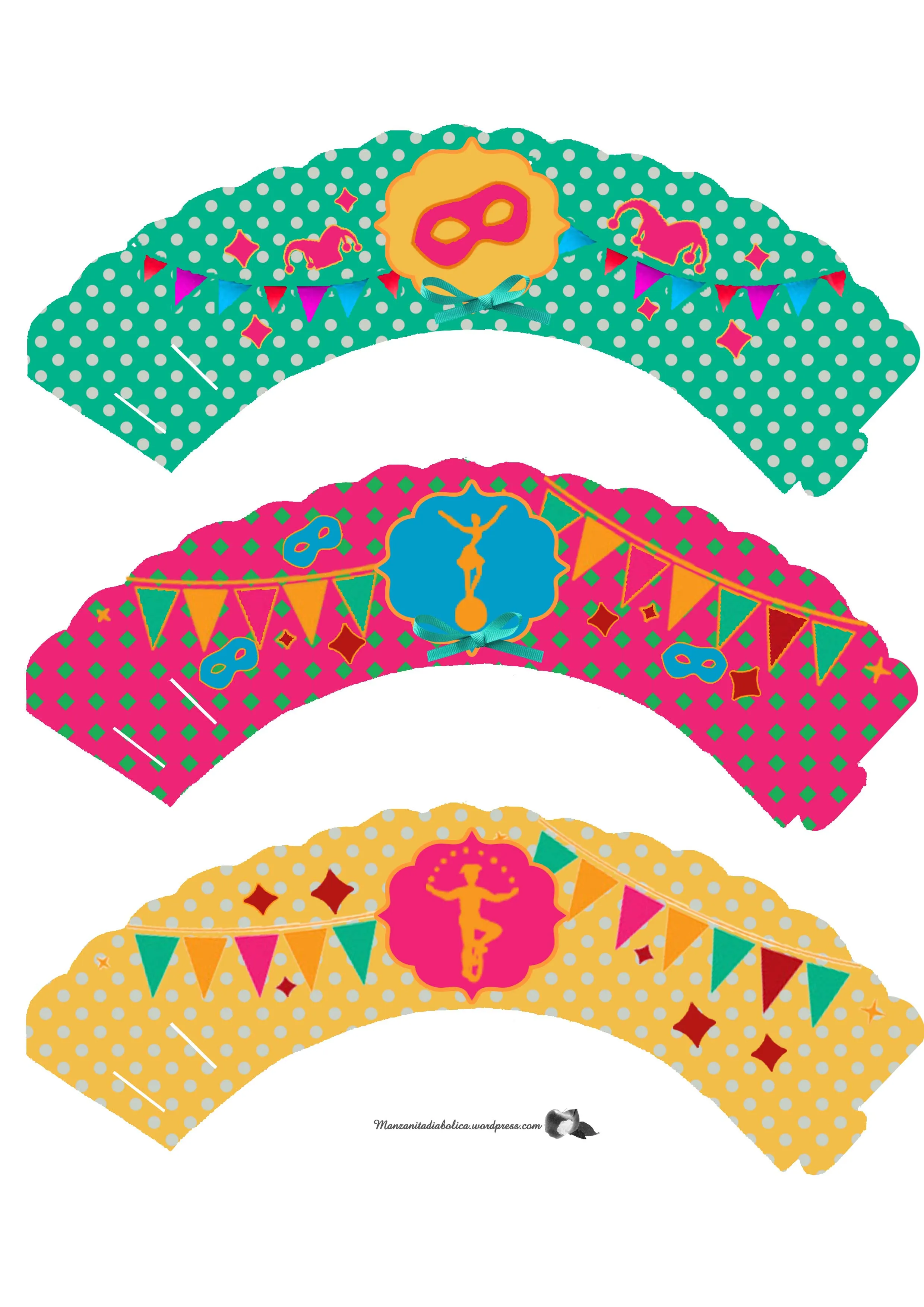 cupcake wrappers de carnaval! | Manzanita Diabolica .com