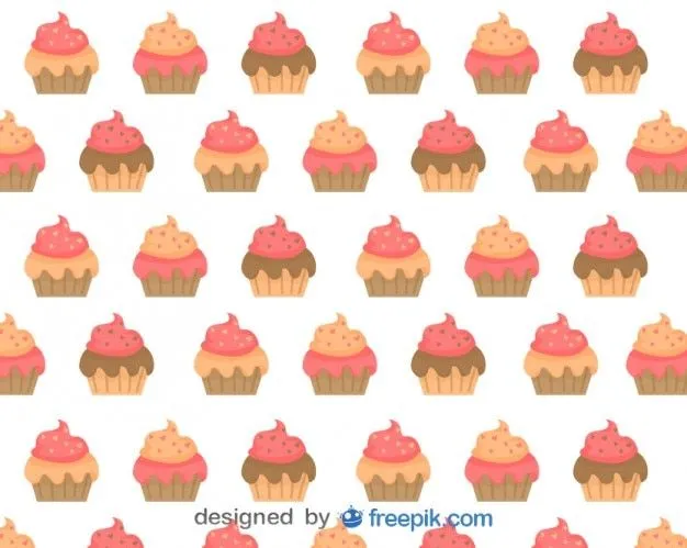 Cupcakes en diseño de fondo de vector | Descargar Vectores gratis