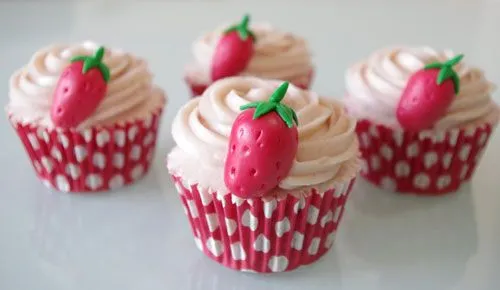 Cupcakes de fresas.