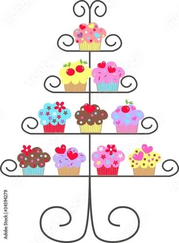 cupcakes de popocorn8, vector libre de derechos #34594279 en Fotolia.