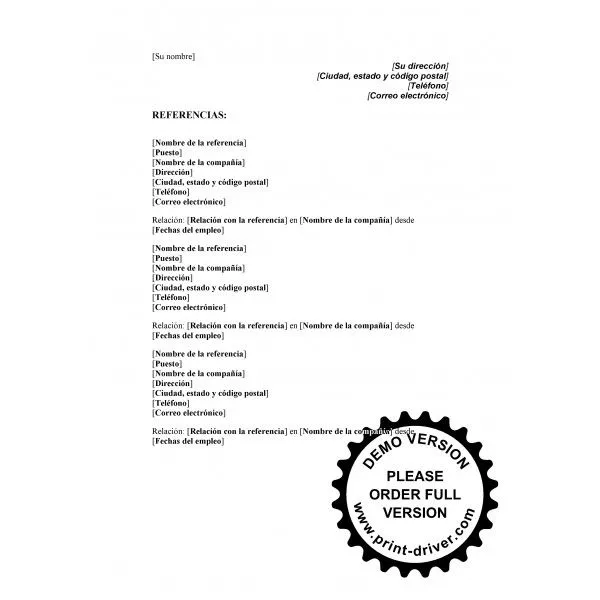 Currículums, cartas y referencias laborales - Word - SU ASESORIA ...