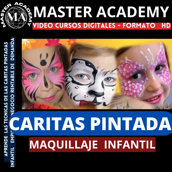 CURSO DE CARITAS PINTADAS - MAQUILLAJE INFANTIL ON LINE - MASTER ACADEMY |  Hotmart