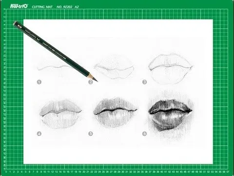 CURSO de dibujo a lápiz Cap. 8 "Los labios de frente" - YouTube