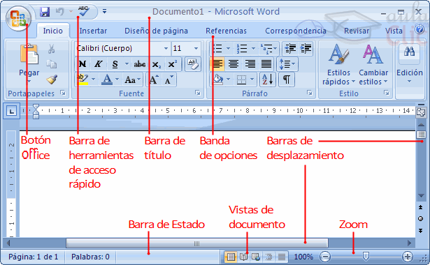 Curso gratis de Microsoft Word 2007. Unidad 2. Elementos de Word2007
