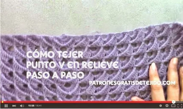 Curso Gratis de Tejido Crochet Clase en Video Punto V en Relieve ...