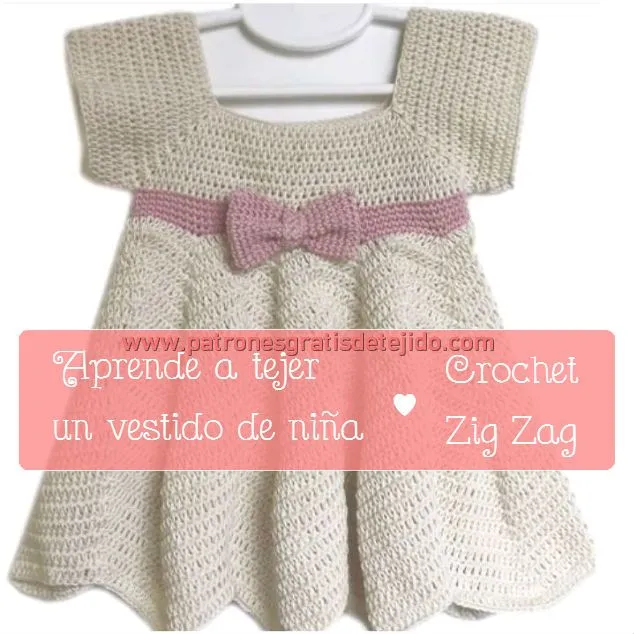 CURSO ONLINE CROCHET: Aprendemos a tejer un vestido de nena en zig ...