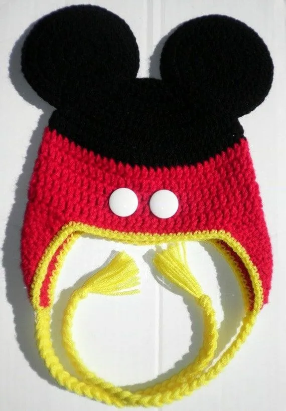 Custom crochet Mickey Mouse pants ears ear by BellaRayneDesigns