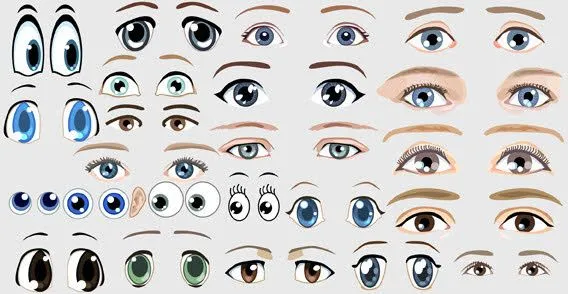 Vectores de diferentes tipos de ojos | Cute e Girly