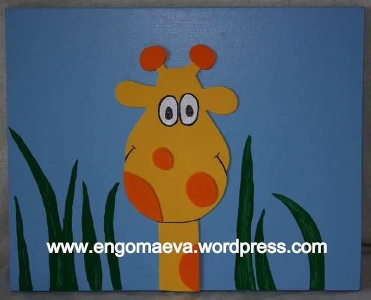 Cute and beautiful child painting a giraffe (handmade) --- Lindo y ...