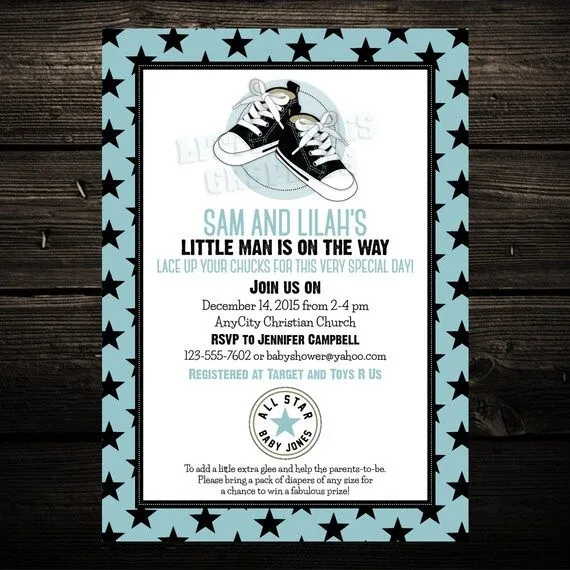 Cute Converse Style Baby Shoes Baby Shower by LittleBeesGraphics
