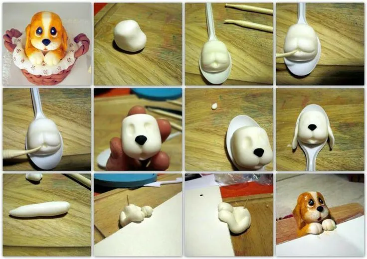 Cute fondant dog | Fondant, sugar/gum paste, other decorating tips ...
