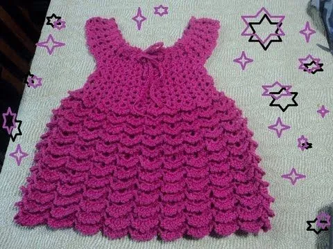Como hacer un vestido tejido a ganchillo o crochet para niña - Imagui