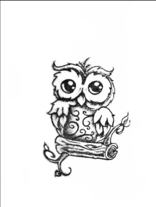 Cute tattoo idea I LOVE YOU LONG TIME BABY OWL | Búhos--Dibujos y ...