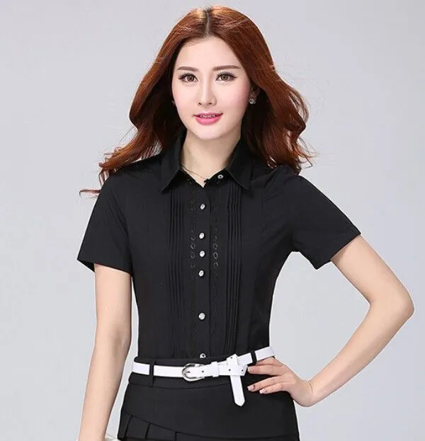 D16594a 2015 blusas de la oficina para mujer ropa de manga corta ...