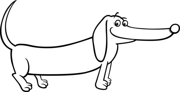 Dachshund perro de dibujos animados para colorear — Vector stock ...