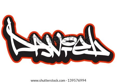 Daniel Graffiti Font Style Name. Hip-Hop Design Template For T ...