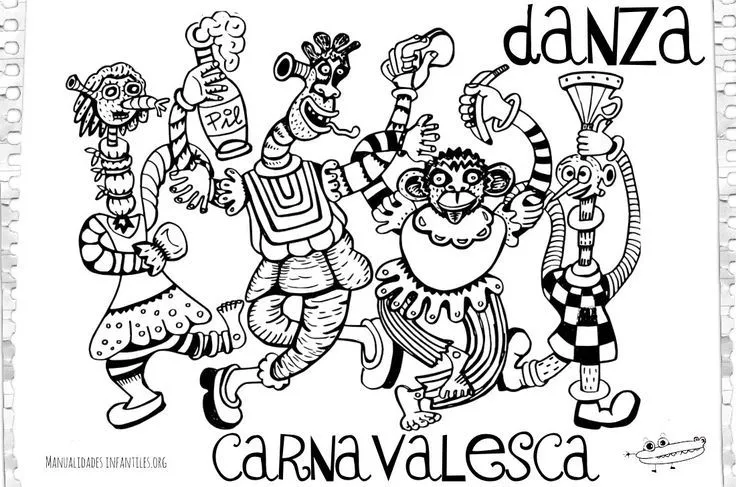Danza Carnavalesca para colorear. | Coloring | Pinterest