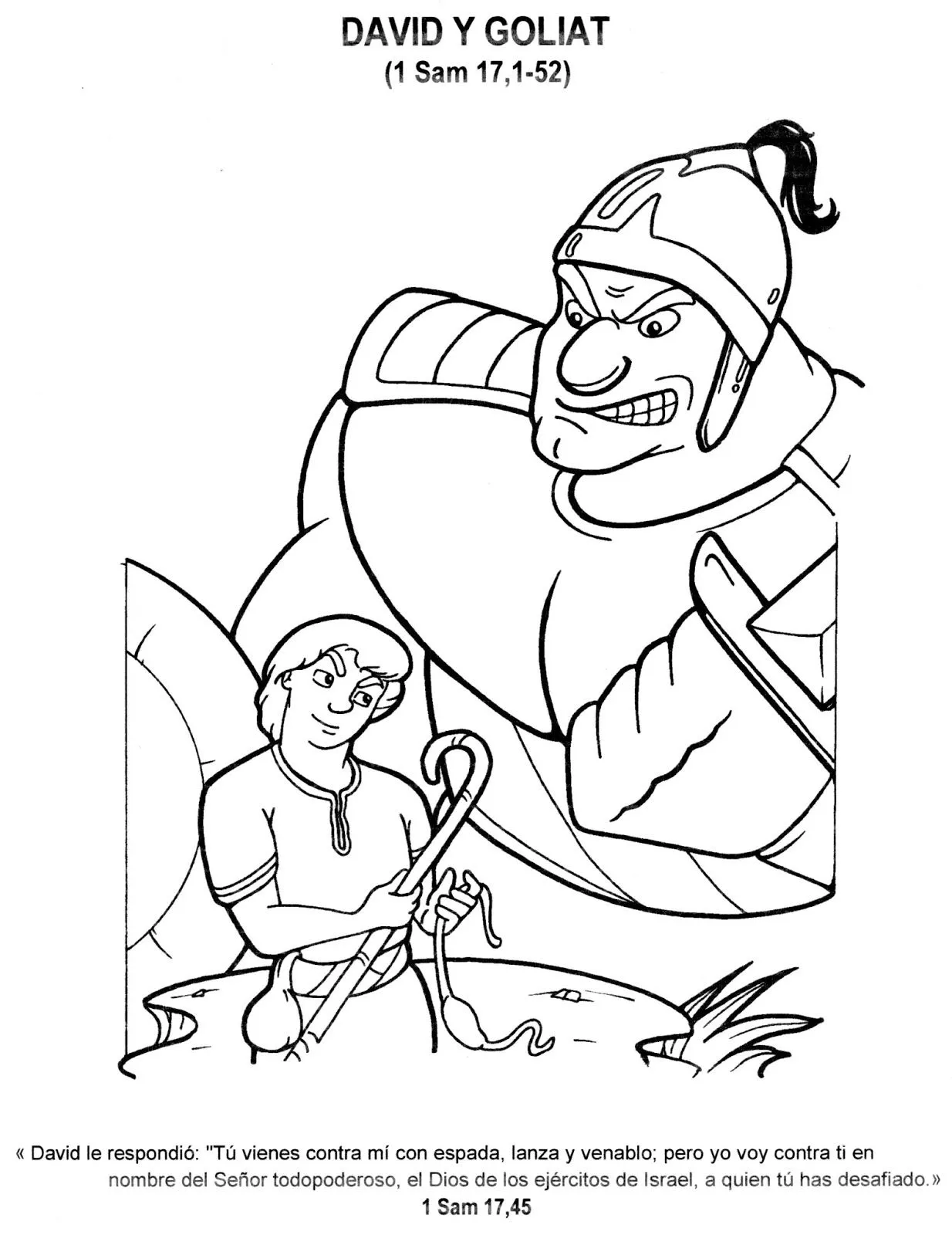 David y Goliat para colorear ~ Dibujos Cristianos Para Colorear David y Goliat para colorear ~ Dibujos Cristianos Para Colorear