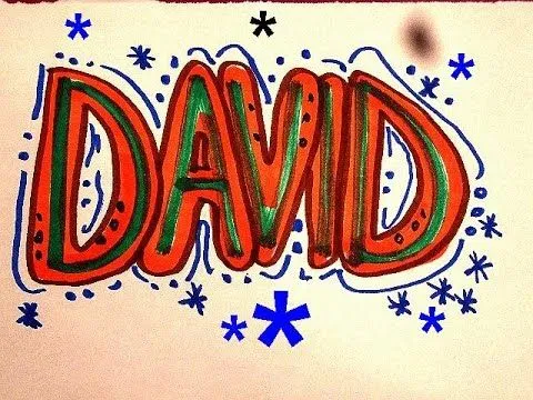 DAVID IN GRAFFITI letters, for birthday cards, room sign, t-shirts ...