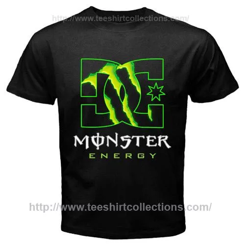 DC Monster Energy DC Shoes Logo Mascot Icon Symbol Black T-Shirt ...
