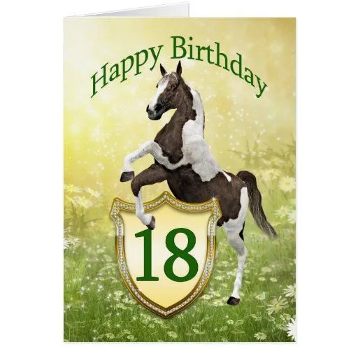 décimo octava tarjeta de cumpleaños con un caballo | Zazzle
