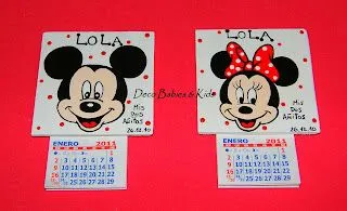 Deco Babies & Kids: Imanes cuadrados Mickey Mouse y Minnie