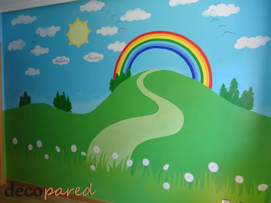 decopared: Paisaje primaveral para cuarto de juegos decopared: Paisaje primaveral para cuarto de juegos