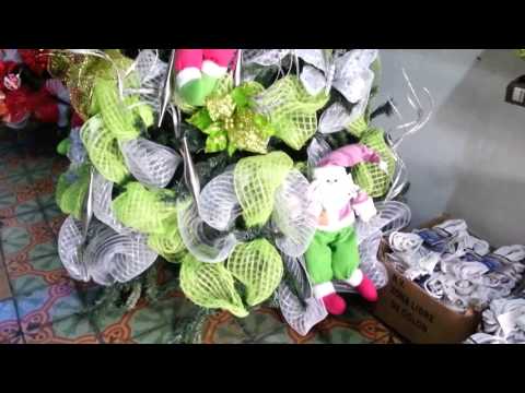 decoracion arboles de navidad 2015 mallas verdes parte 8 - YouTube