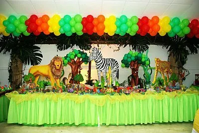 Decoración de fiestas infantiles de animales de la selva - Imagui